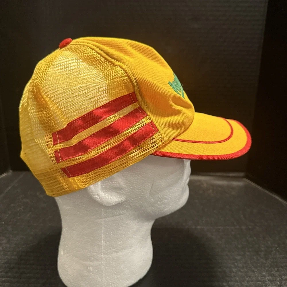 Vtg Peabody Coal Three Stripes Trucker SnapBack Hat  Yellow/‎ Orange RARE